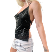 Backless Chainmail Halter Top