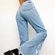 Bleachy Spellout Jeans (M)