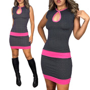 Y2K Polka Dot Mini Dress (S)