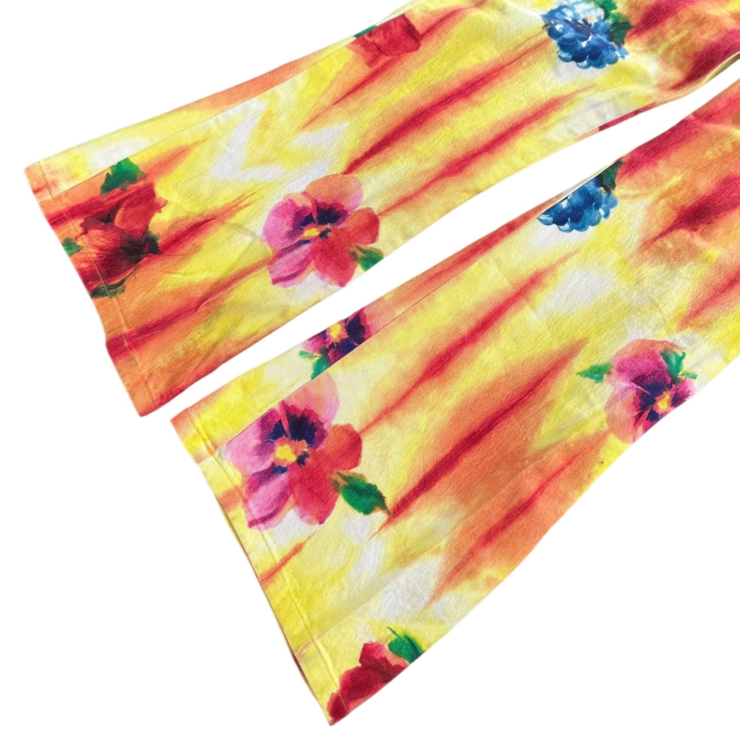 90s Watercolor Floral Flare Jeans (M)