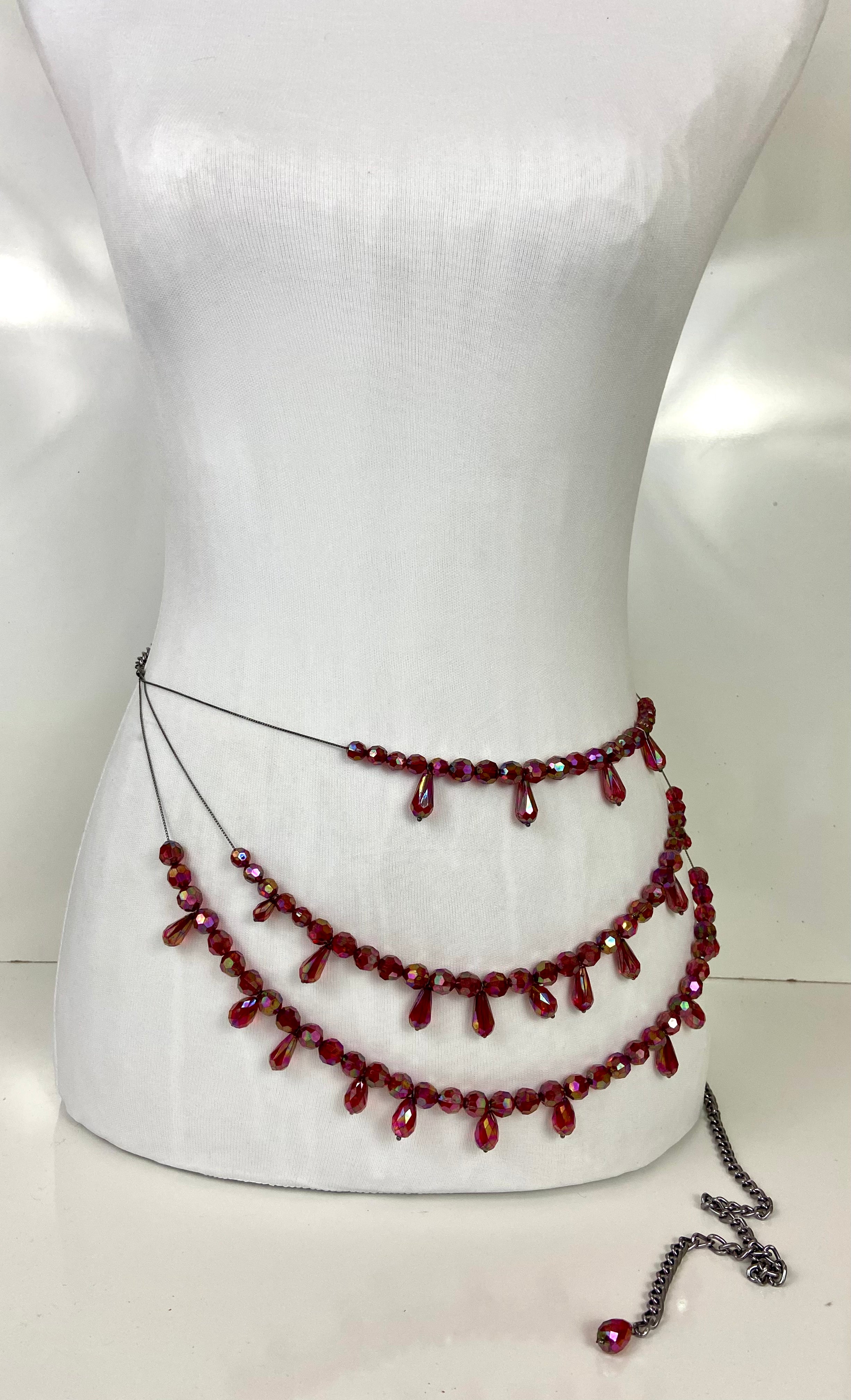Layered Red Crystals belt