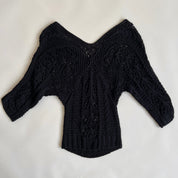 00s black crochet 3/4 top