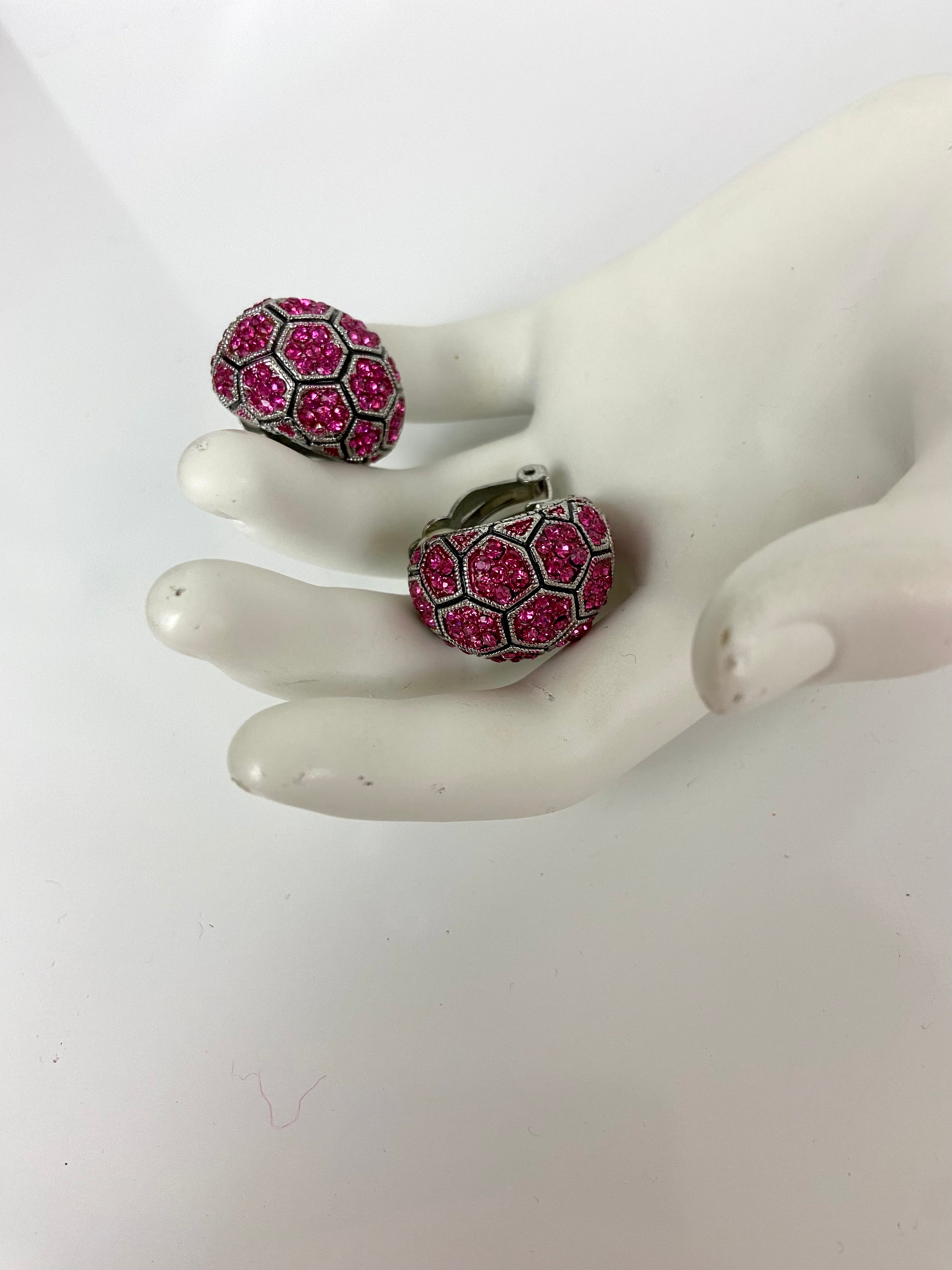 Pink diamond ♦️ clip earrings