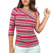 Y2K Striped One Shoulder Top (M/L)