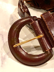 Leather brown waist belt