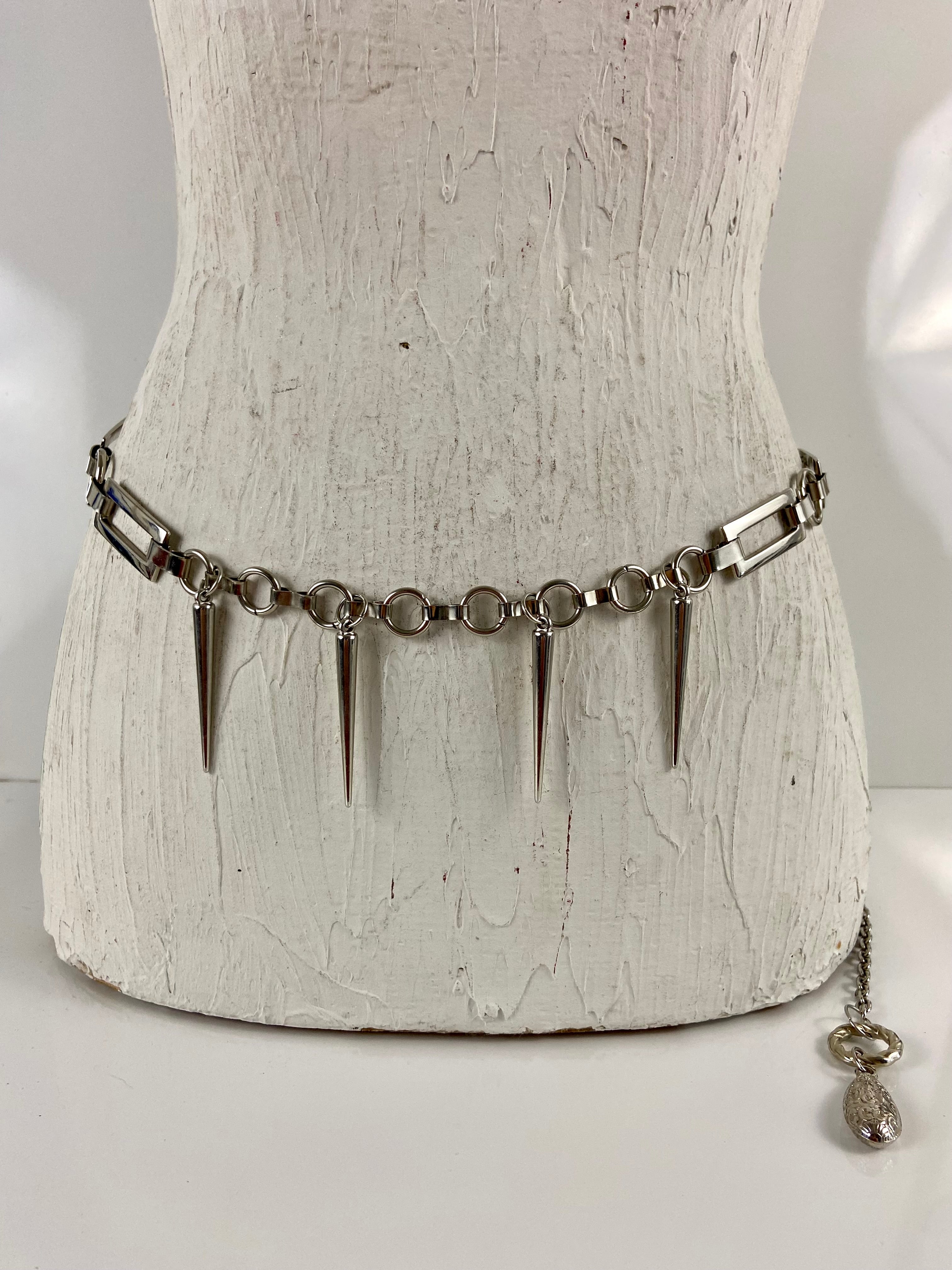 Silver chain belt