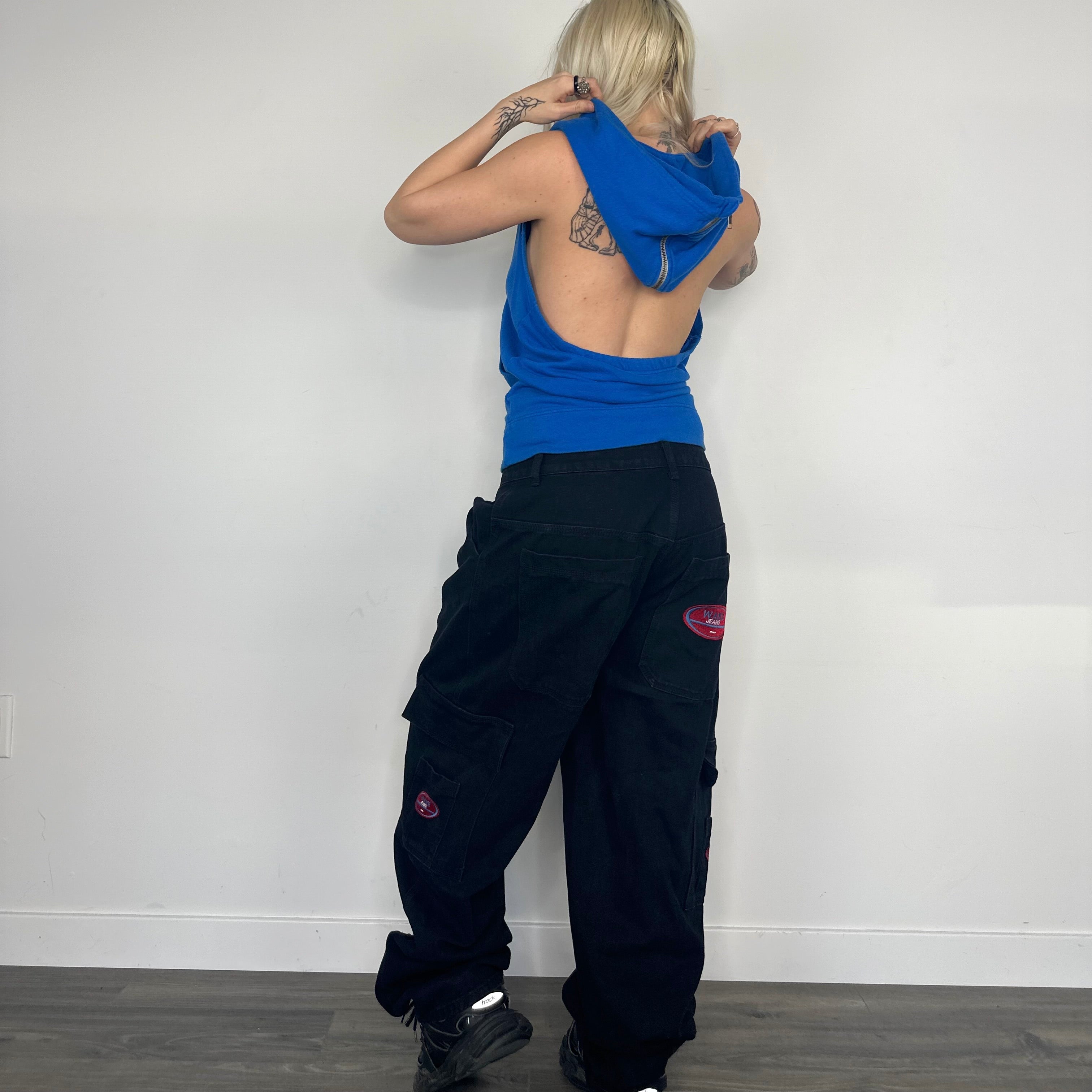 Free People Open Back Hoodie Top (M)