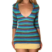 90’s Striped Knit Hoodie (S)