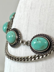 Silver Turquoise Chain Waist Belt