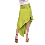 Asymmetrical Key Lime Midi Skirt (M)