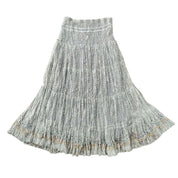 Vintage Silver Beaded Lace Maxi Skirt (S/M)