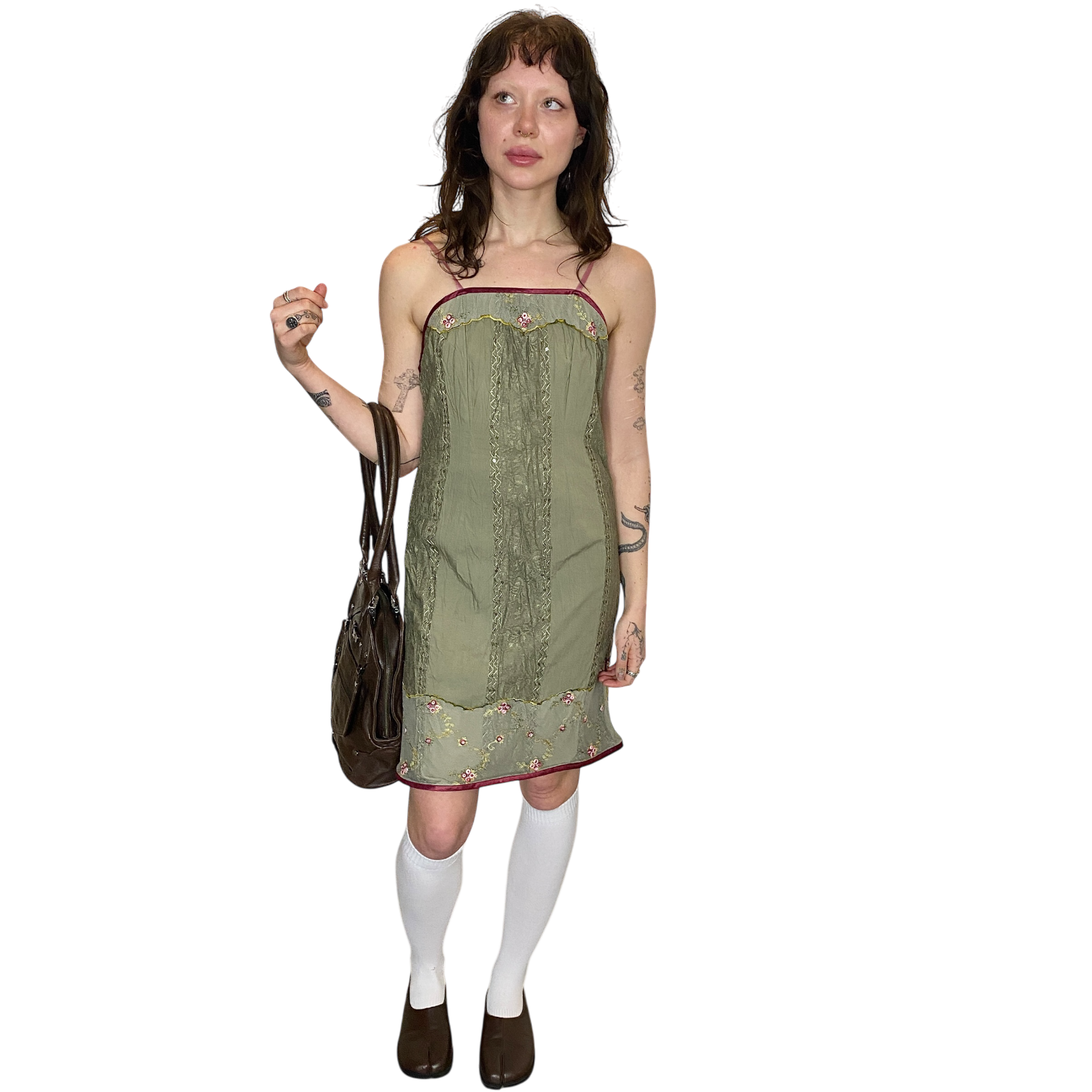 90s Lace Rose Mini Dress (S)