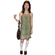 90s Lace Rose Mini Dress (S)