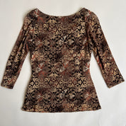 00s brown baroque mesh top (M/L)