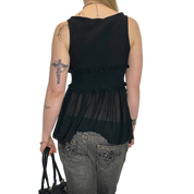 Black Sheer Babydoll Top (S)