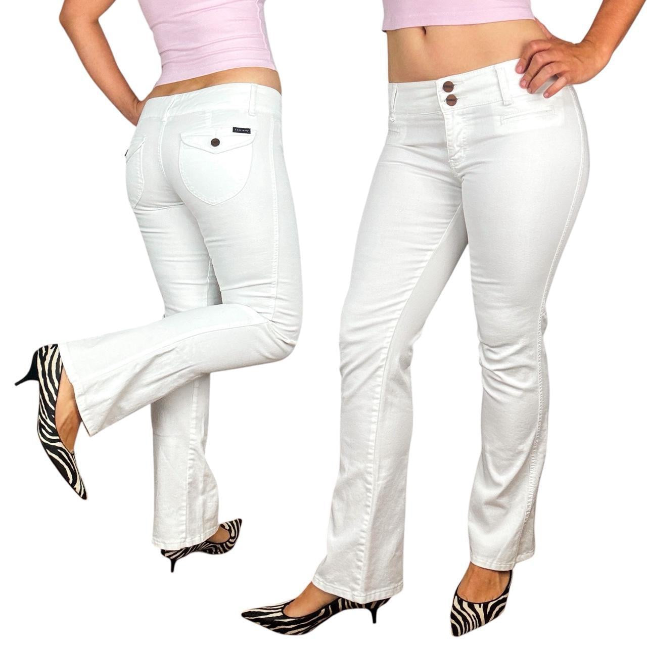Y2K White Low Rise Flare Jeans (S) – Holy Thrift