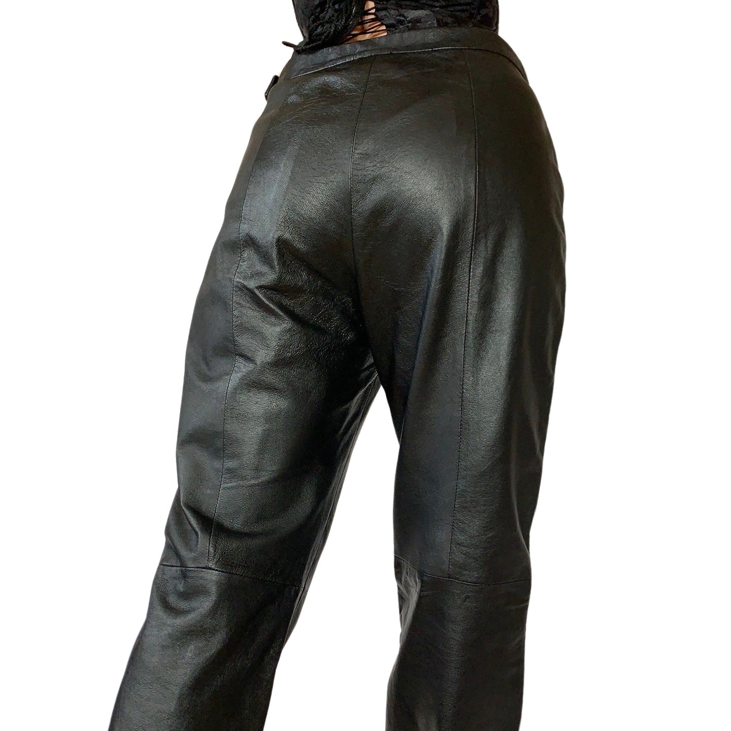 90s Noir Leather Pants (M)