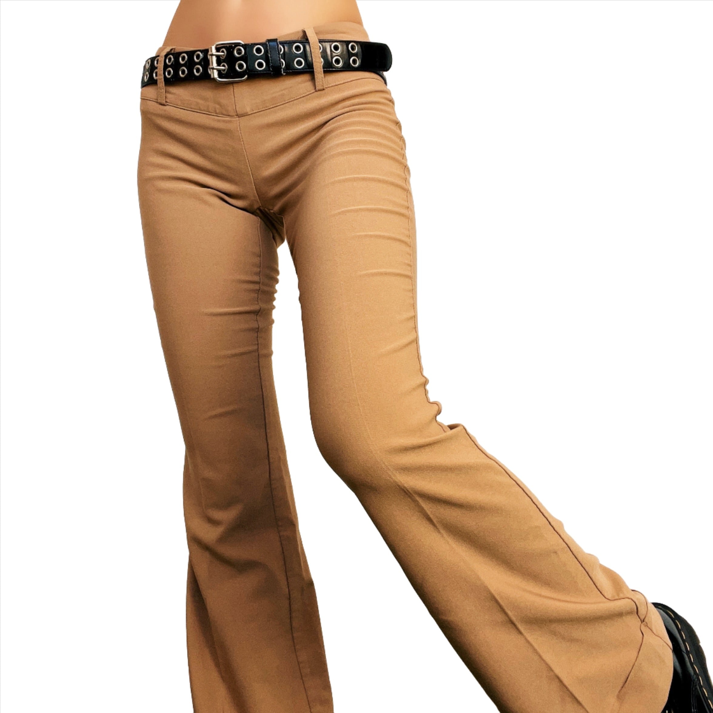 90s Tan Flare Pants (XS/S)