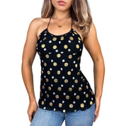 Y2K Silk Polka Dot Halter Top (M)