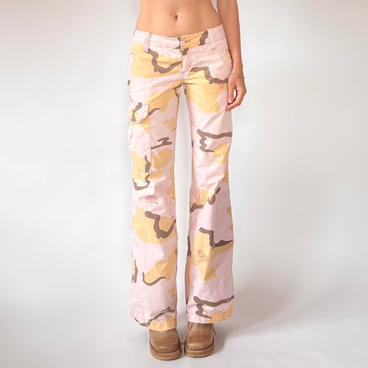 Y2K Pink Camo Low Rise Cargos (S)
