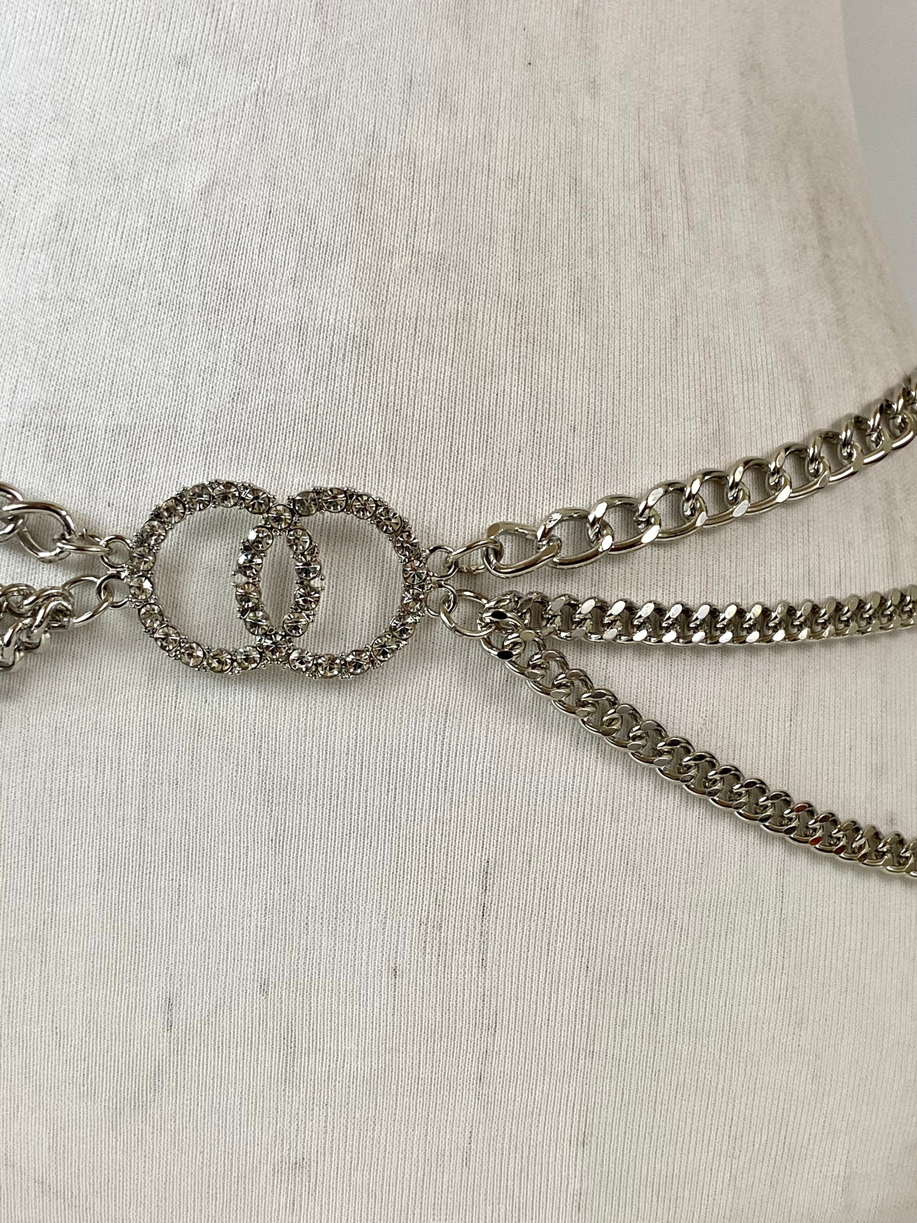 Rhinestone buckle & layered belt