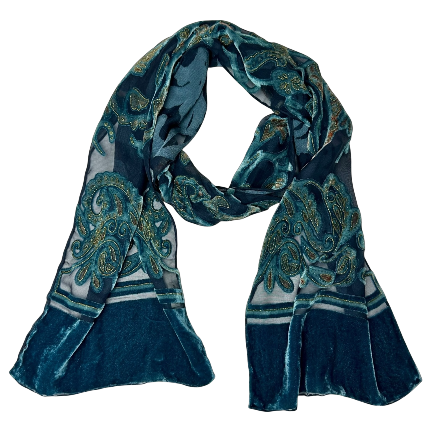 Boho Velvet Burnout Scarf