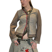 Vintage Parisian Ruffle Button up Blouse (L)