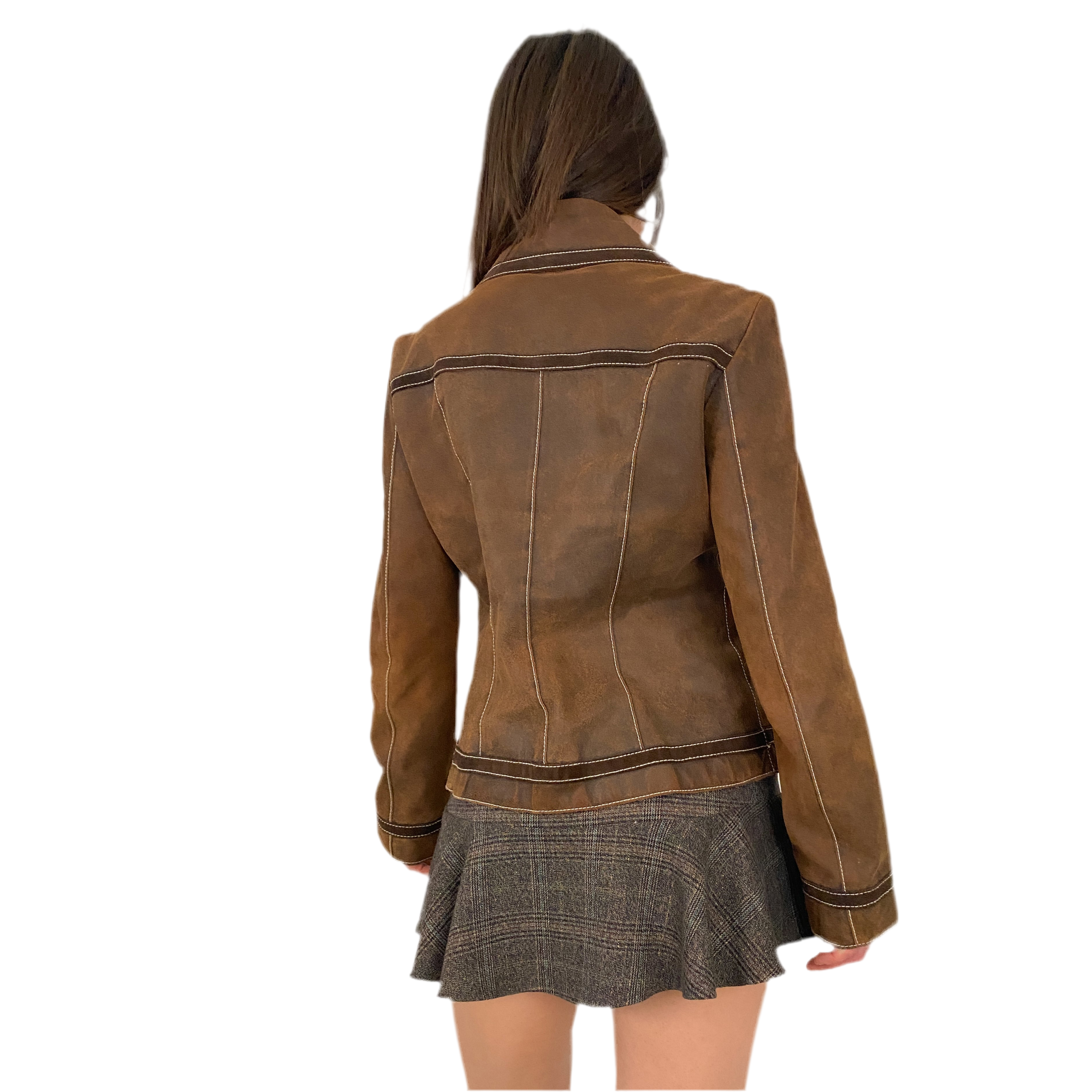 Guess Brown Leather Jacket (S)