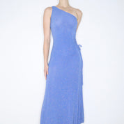 Gorgeous 90s Blue Glittery Prom Dress (S/M)