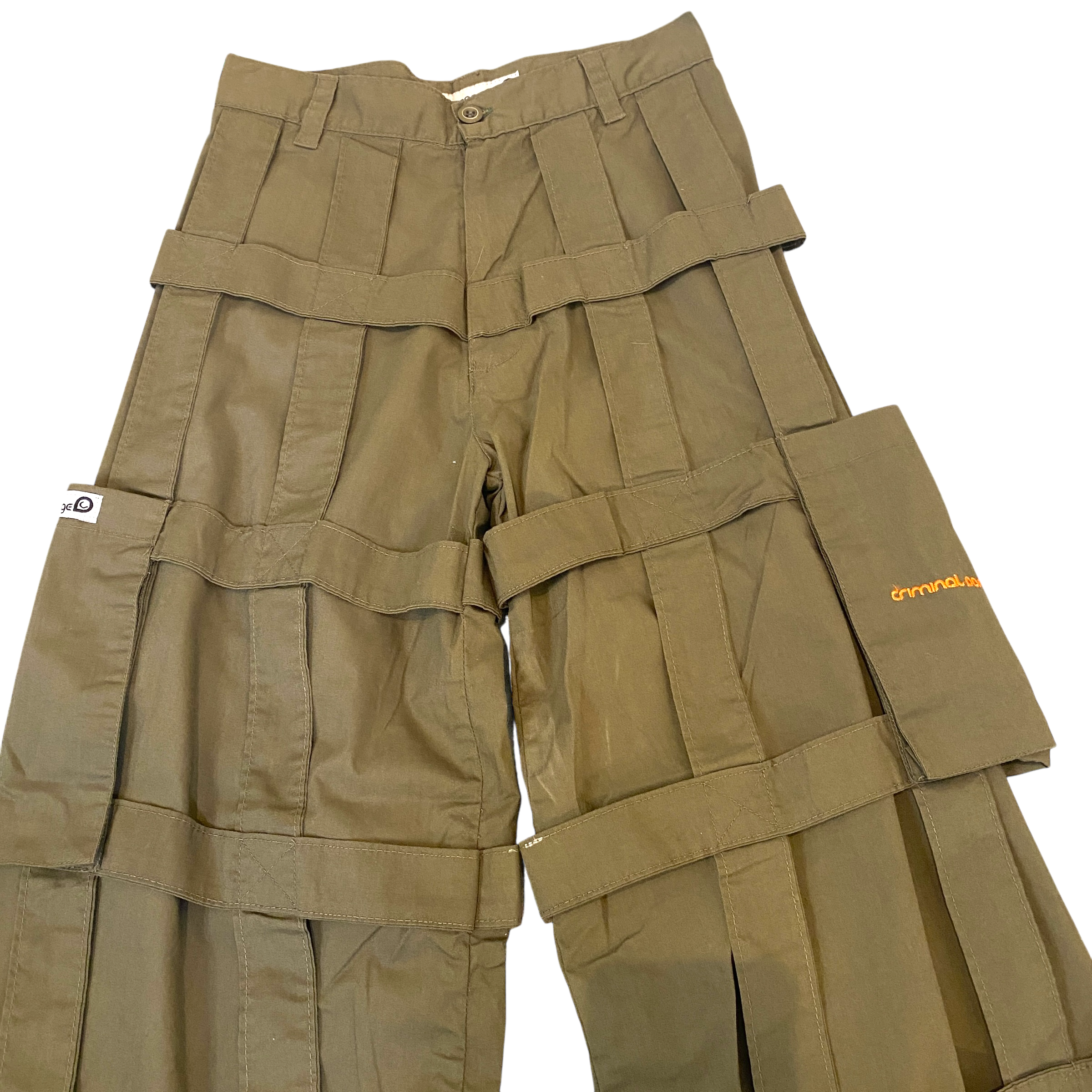 Vintage Khaki Lattice Criminal Damage Cargo Pants (XS)