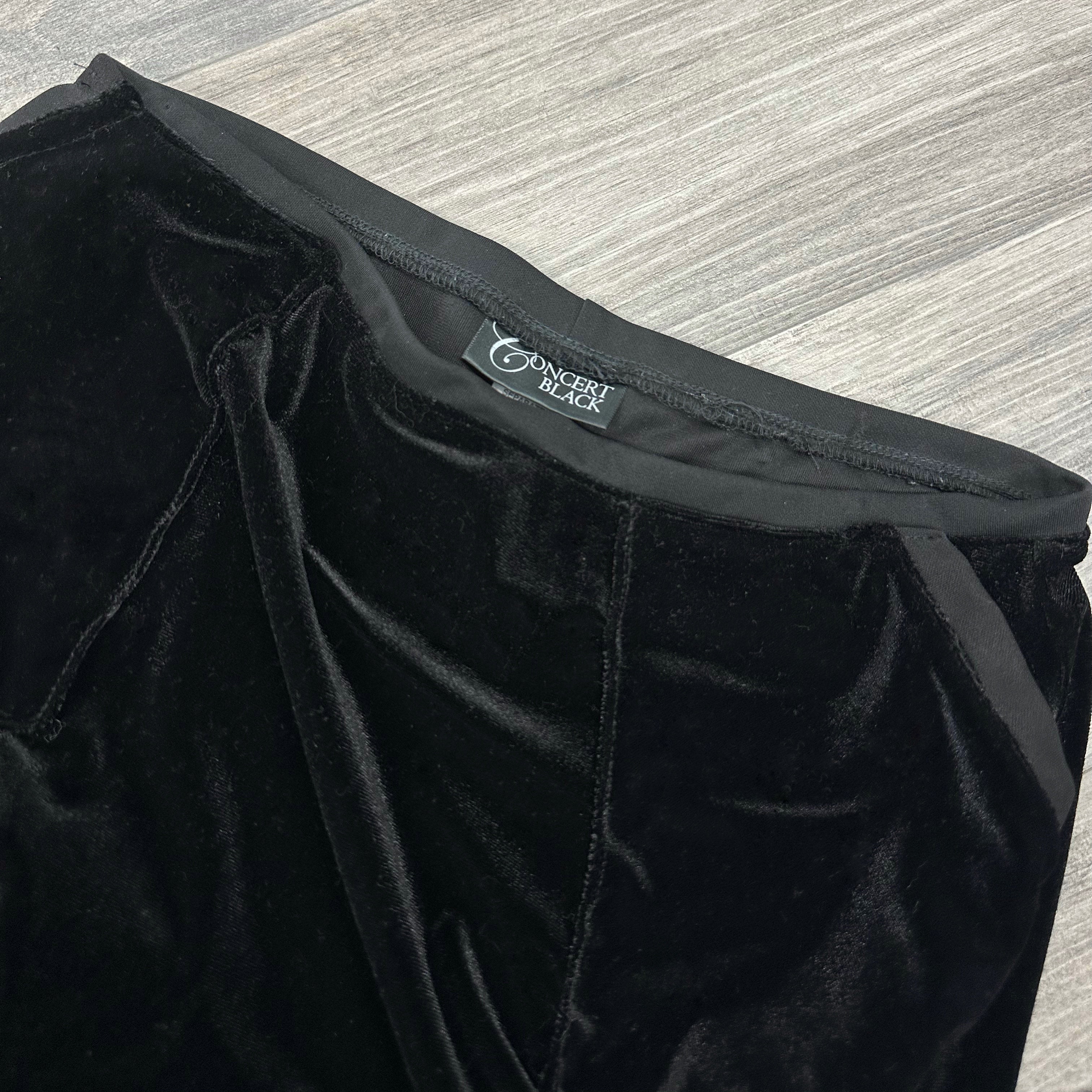 Black Velvet Midi Skirt w/ Pockets (XS/S)