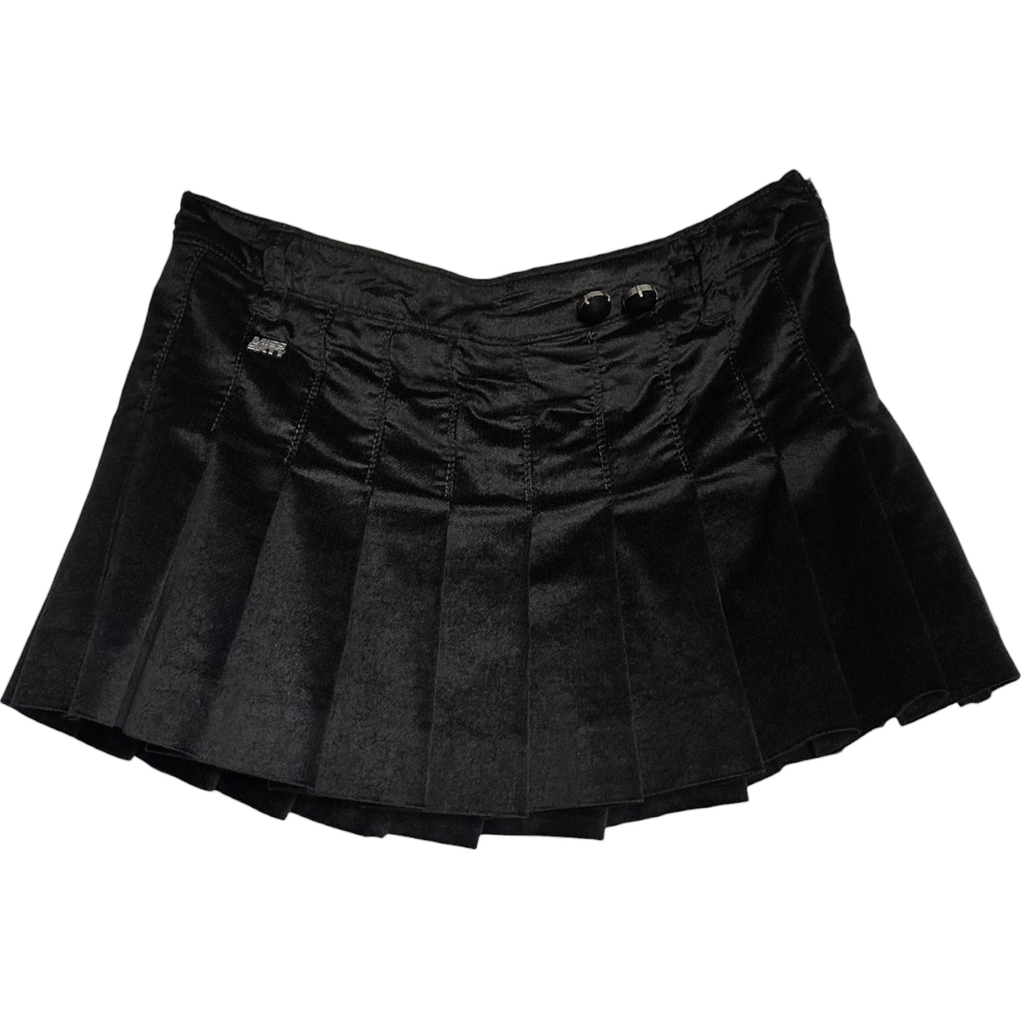 Y2K miss sixty velour pleated mini skirt (L/XL) – Holy Thrift