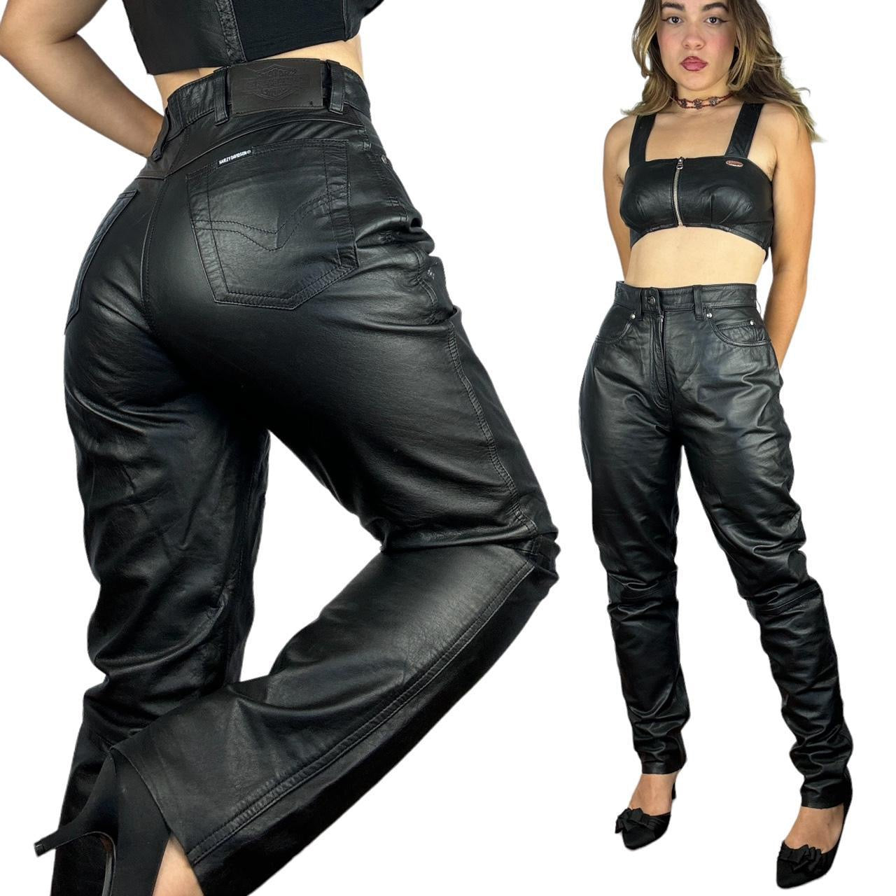 90s Harley-Davidson 本革パンツ レザー ビンテージ 古着 HARLEY-DAVIDSON ハーレーダビッドソン90年代レザーパンツ