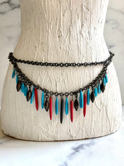 Red & blue chain belt