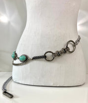 Silver Turquoise Chain Waist Belt