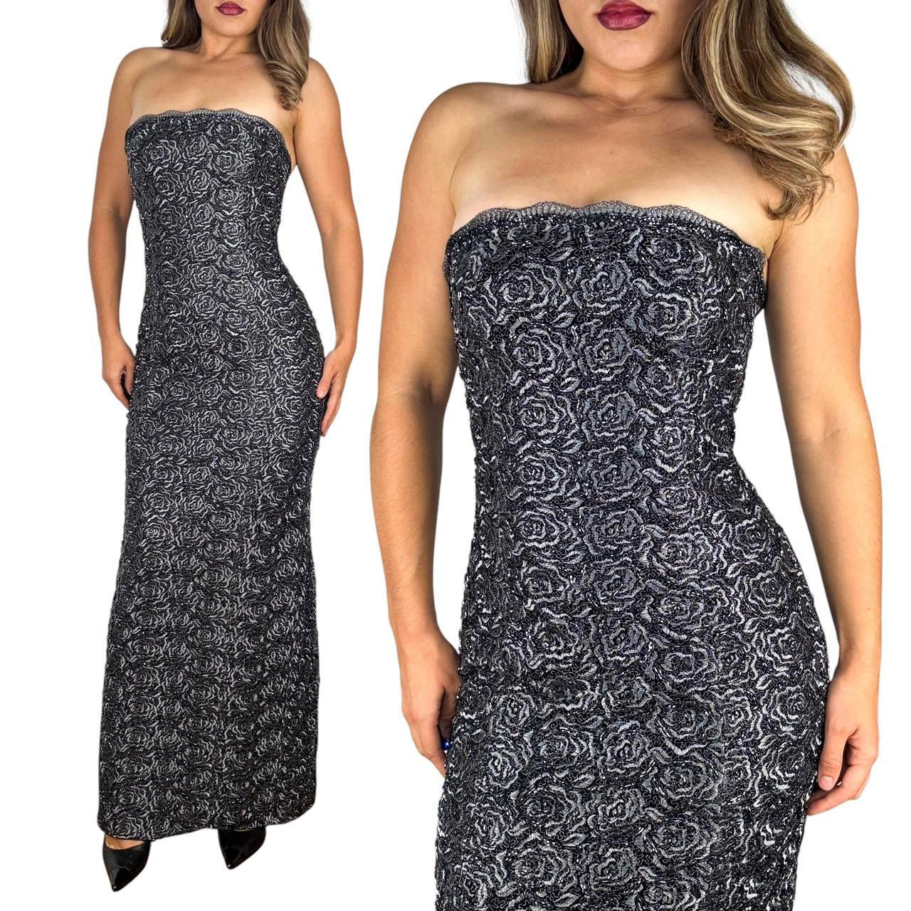 90s Beaded Lace Strapless Gown (S)  Holy Thrift
