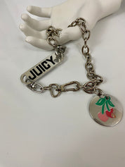 Reworked silver Juicy Couture choker