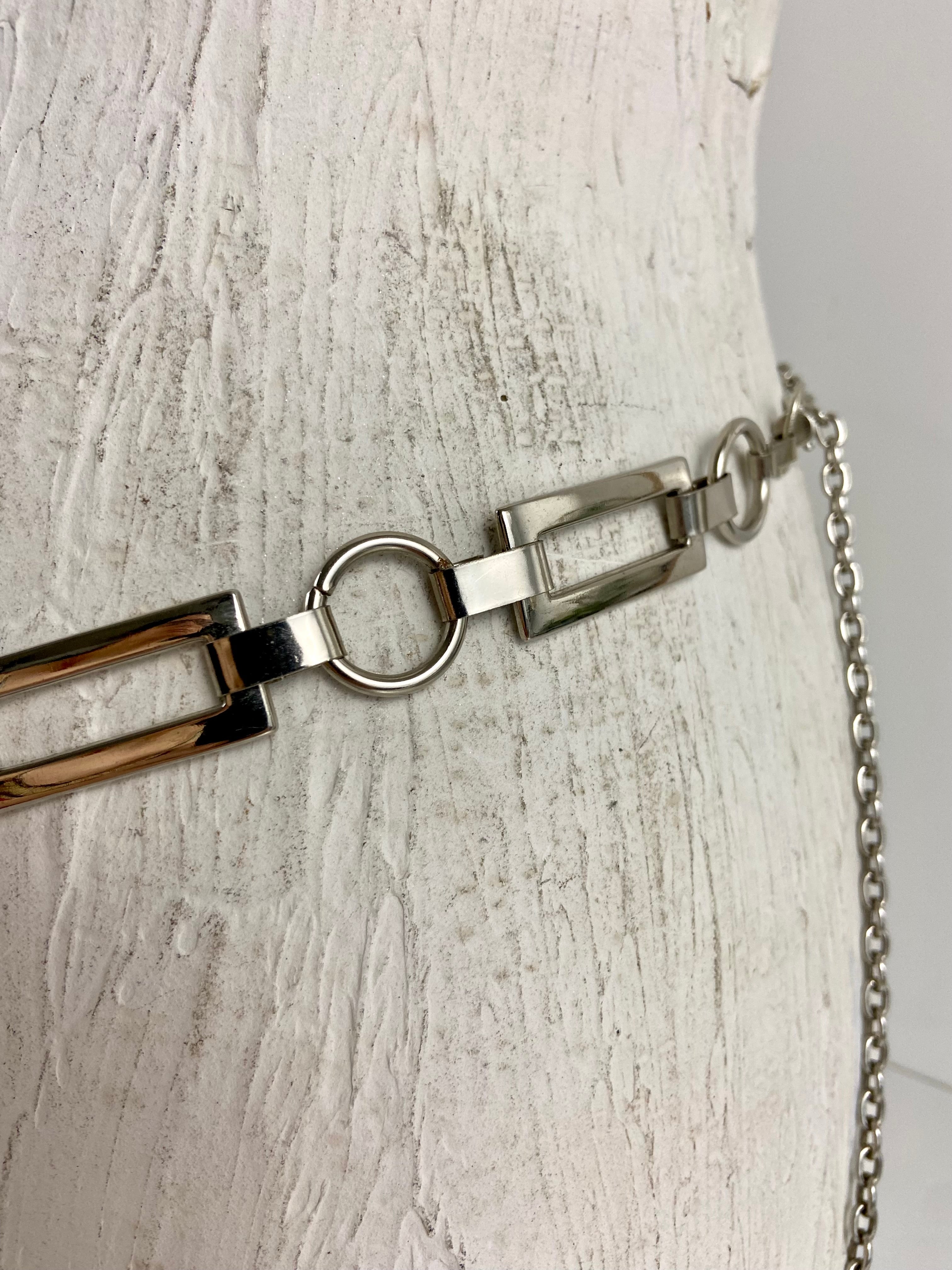 Silver chain belt