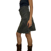 Vintage Parisian Utility Midi Skirt (S/M)