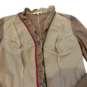 Vintage Parisian Ruffle Button up Blouse (L)