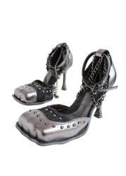 Gun Metal Square Toe Pumps (US 5-15)