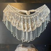 Vintage beaded Shawl with Rose Pattern