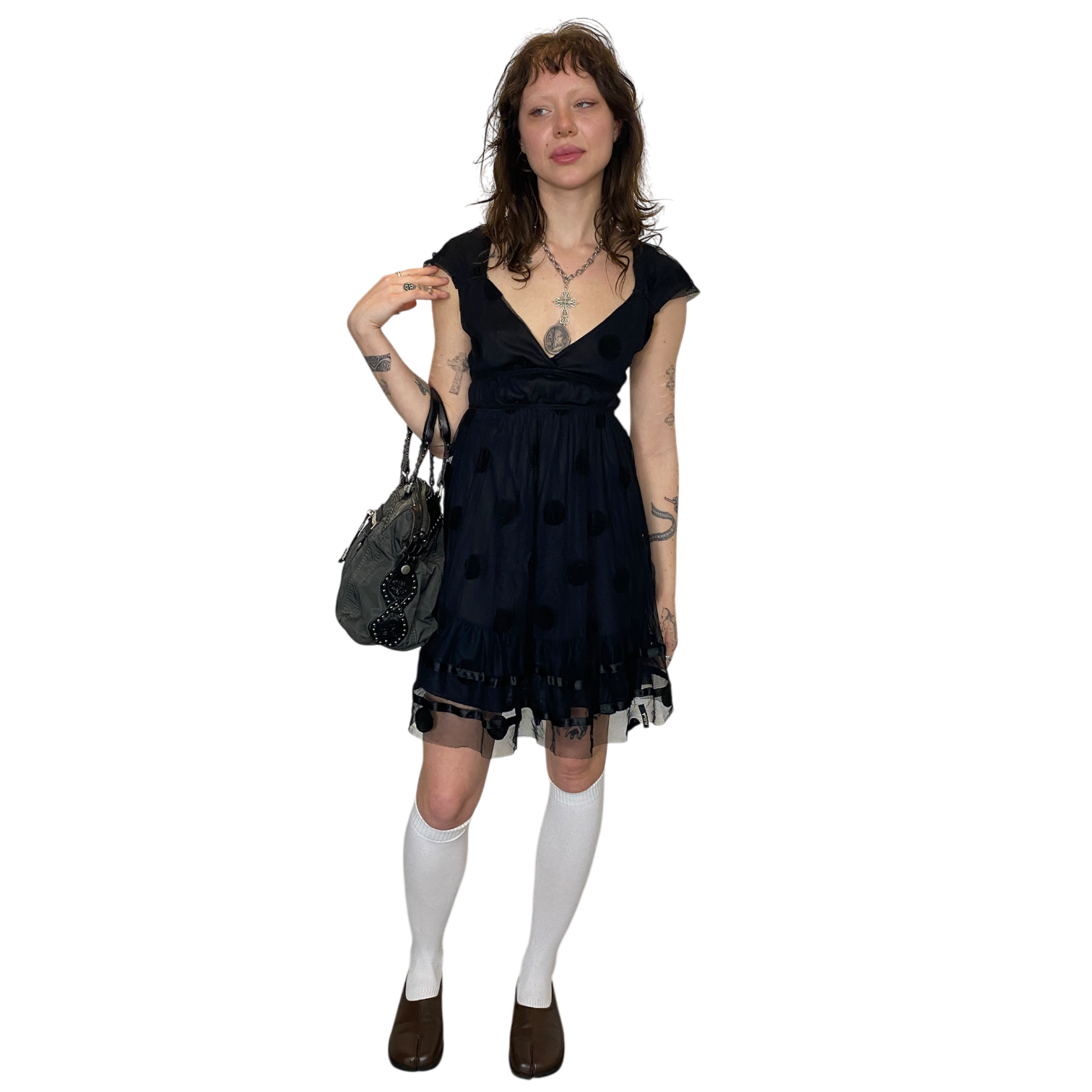 Vintage Miss Sixty Killah Polka Dot Mesh Dress (S)