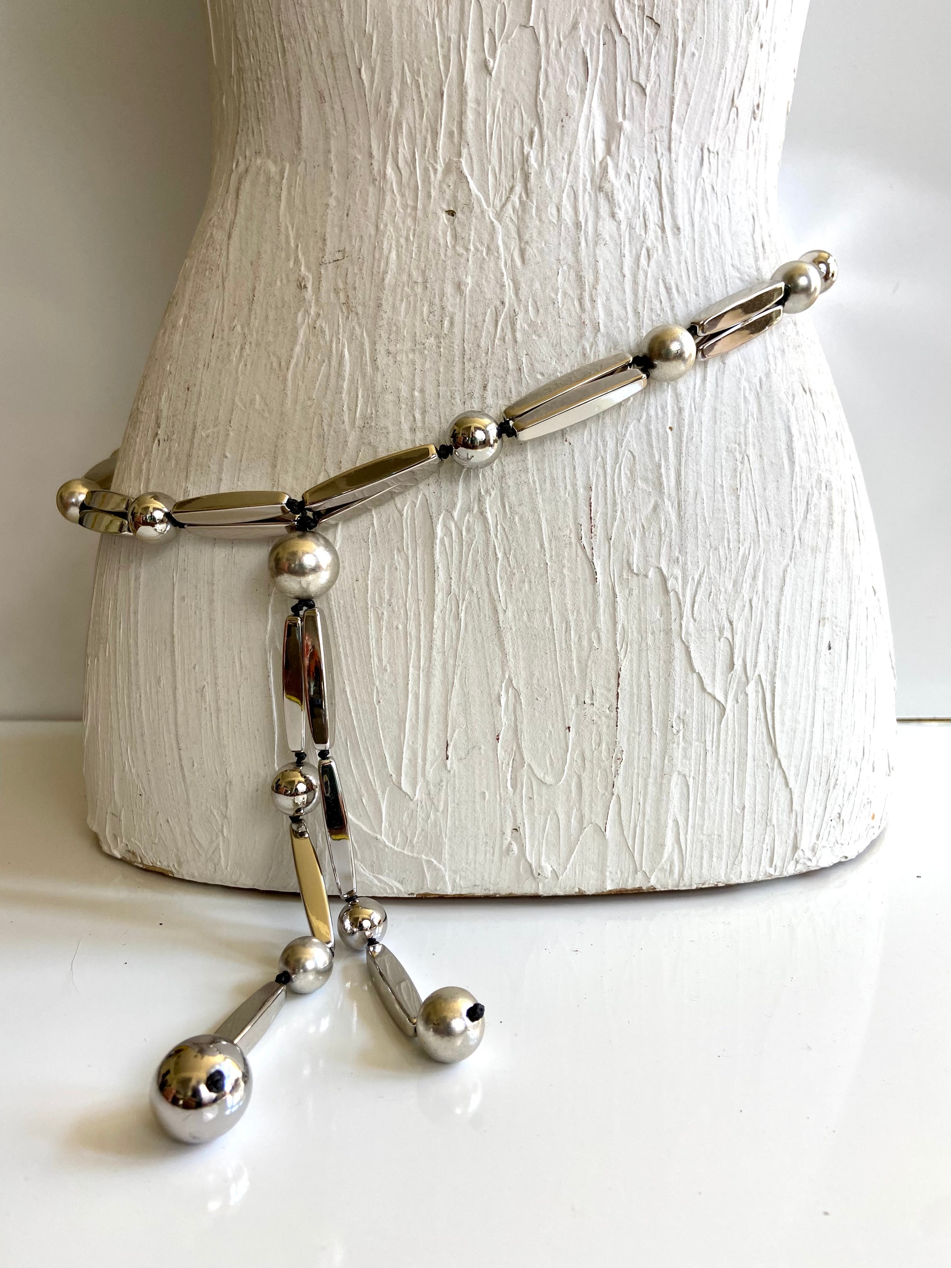 Silver tone waist belt