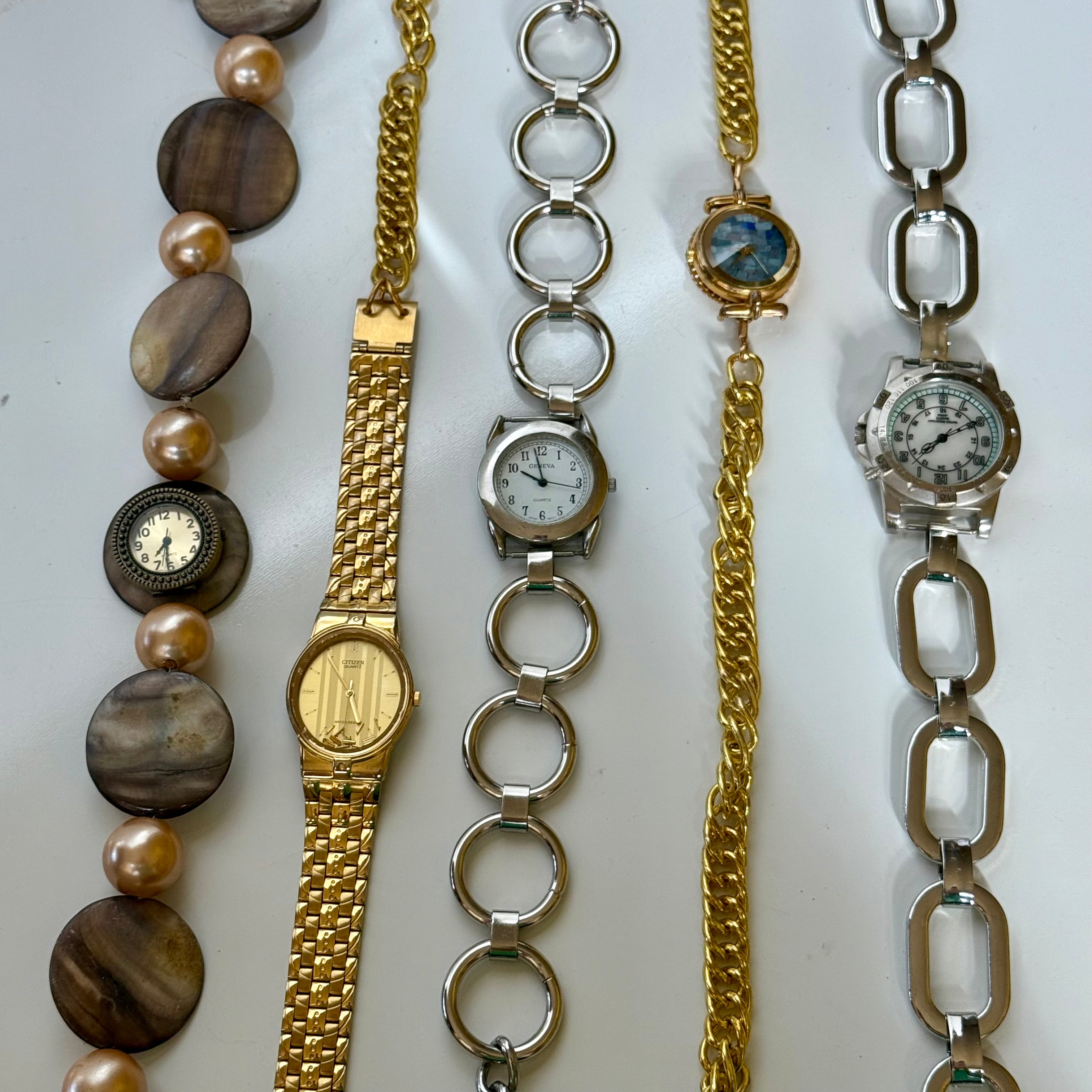 Beads watch choker