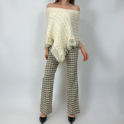 2000s Cream Wool Poncho Skirt/Top (XS/S)