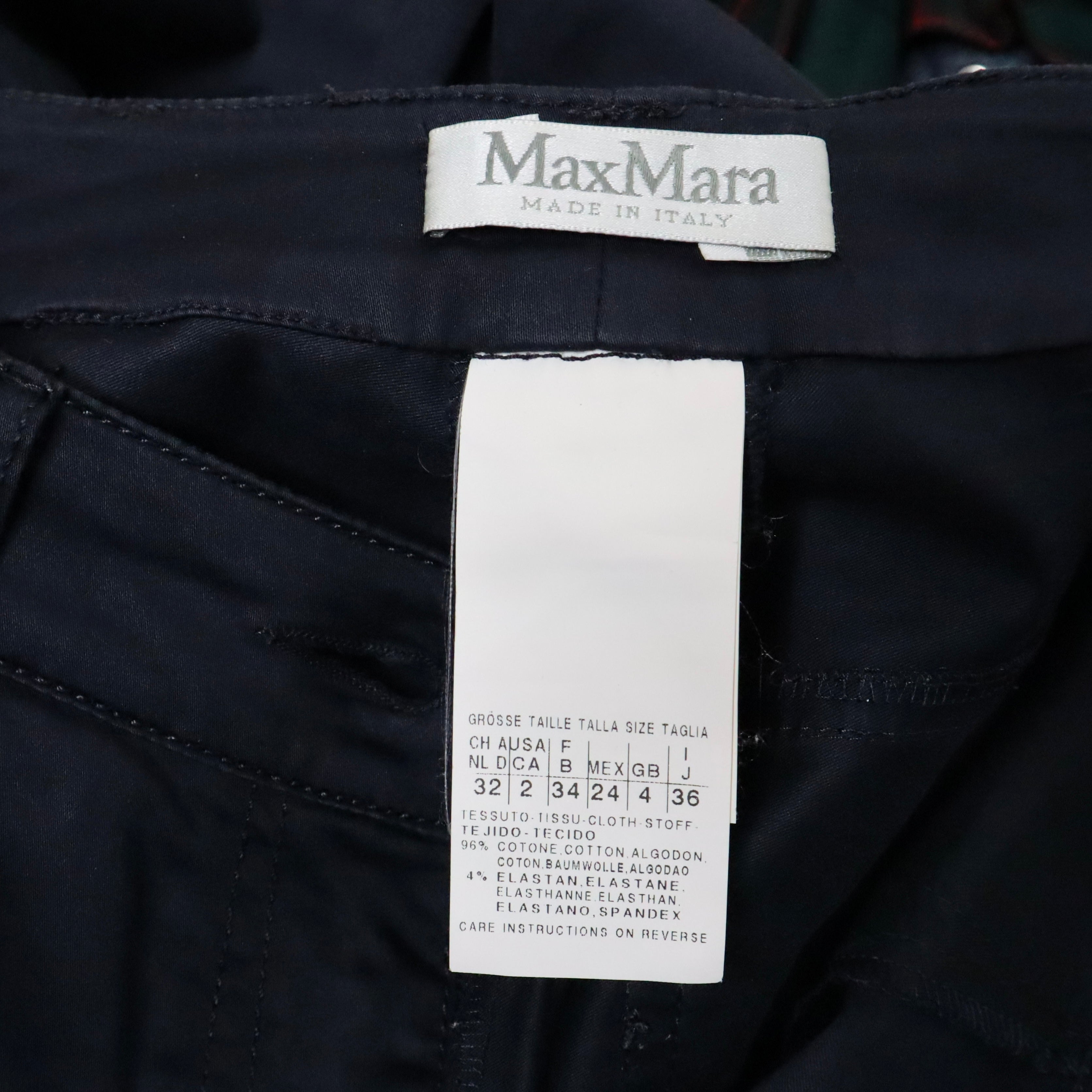 90s MAXMARA Navy Straight Leg Pants (S)