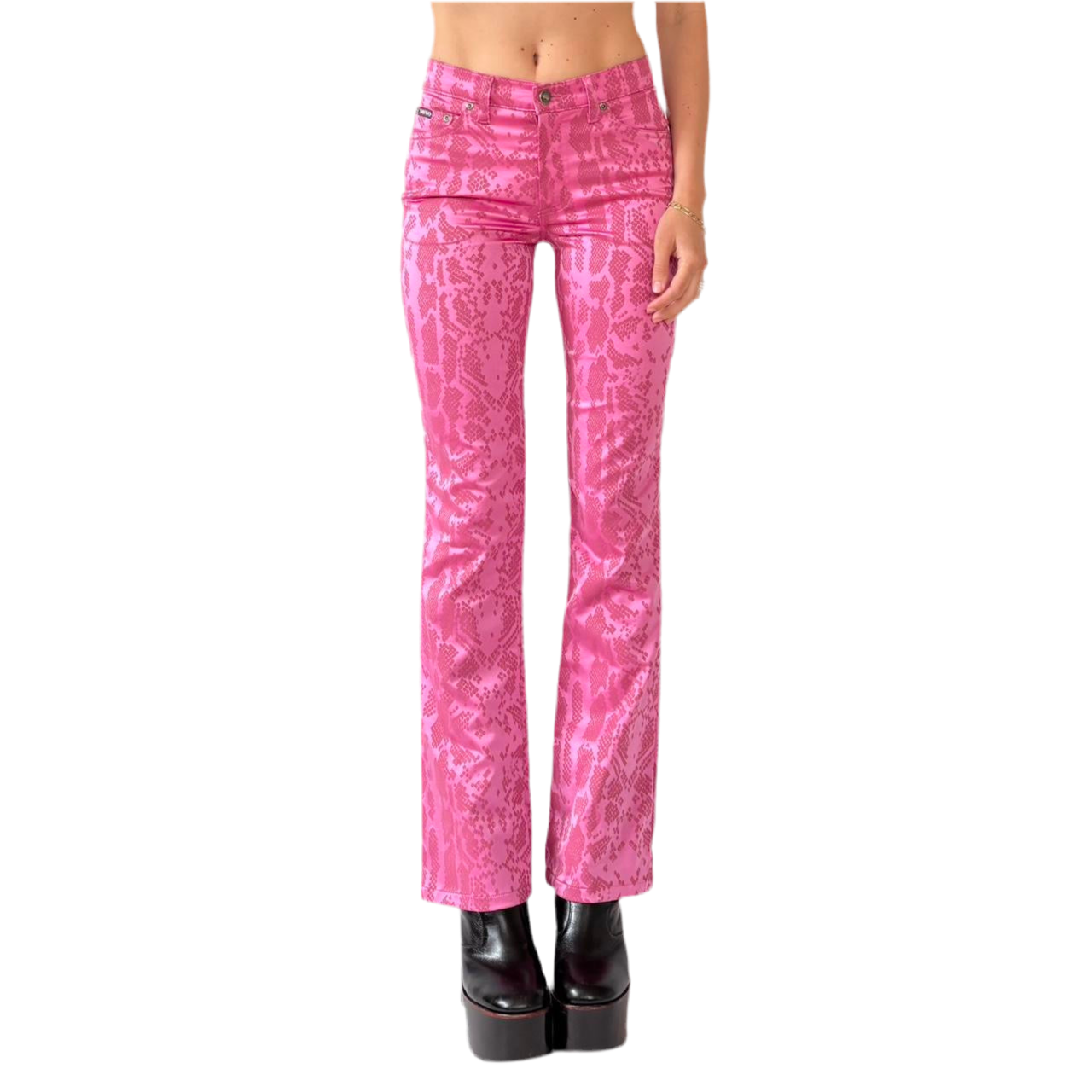 Y2K Pink Snakeskin Pants (XXS)
