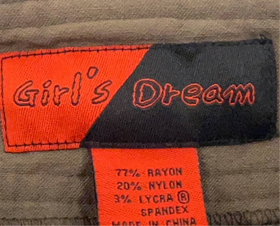 Olive Zipper Low Rise Pants (XS)