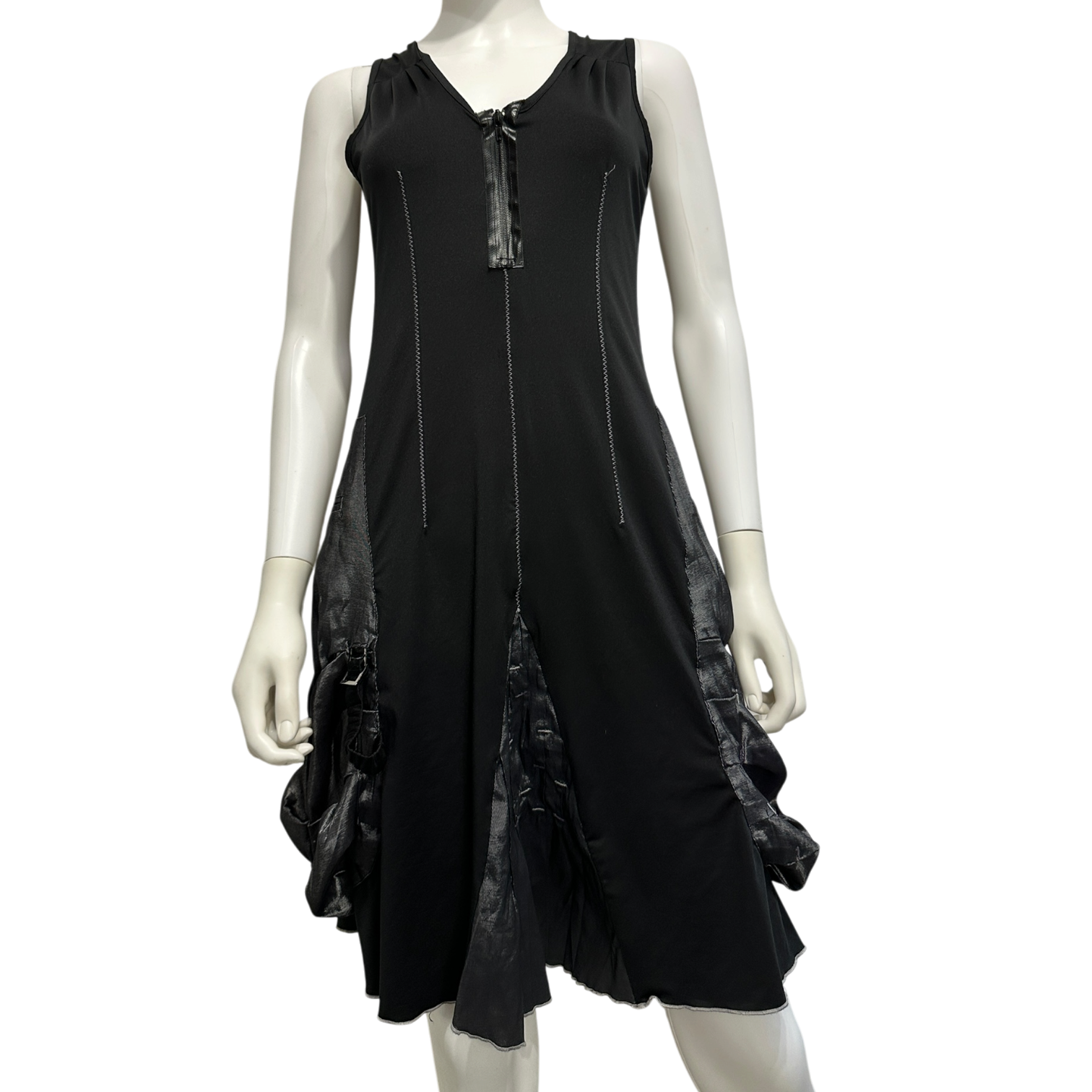 Vintage Parisian French Black Utility Midi Dress (S/M) – Holy Thrift